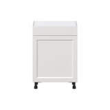 Hugo&Borg Riviera 24-in W x 34.5-in H x 14-in D Bright White 1-Drawer Base Fully Assembled Cabinet (Recessed Panel Shaker Style)