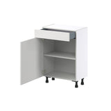 Hugo&Borg Riviera 24-in W x 34.5-in H x 14-in D Bright White 1-Drawer Base Fully Assembled Cabinet (Recessed Panel Shaker Style)