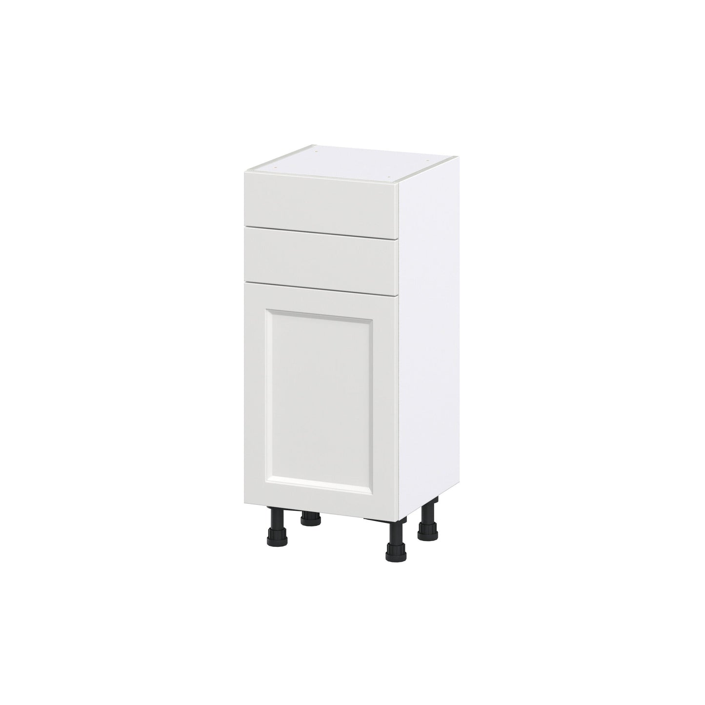 Hugo&Borg Riviera 15-in W x 34.5-in H x 14-in D Bright White 2-Drawers Base Fully Assembled Cabinet (Recessed Panel Shaker Style)