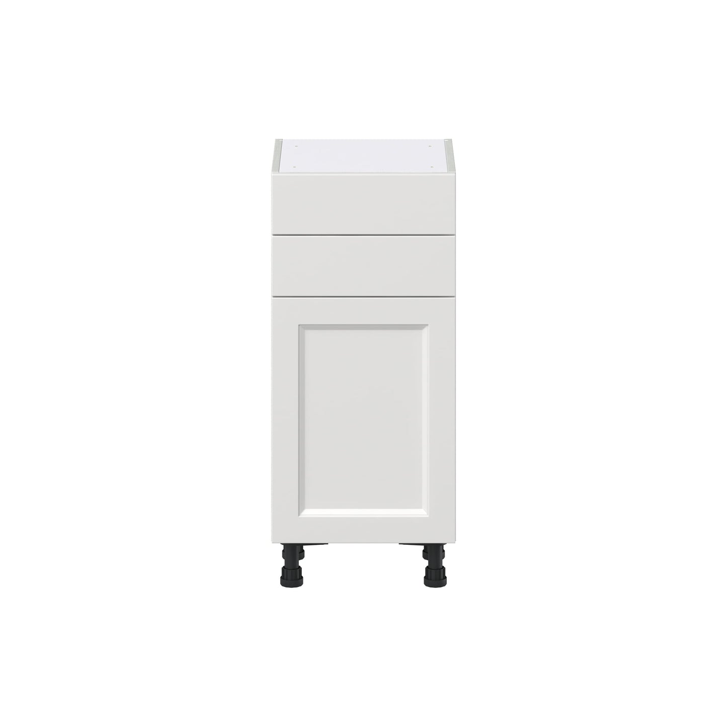 Hugo&Borg Riviera 15-in W x 34.5-in H x 14-in D Bright White 2-Drawers Base Fully Assembled Cabinet (Recessed Panel Shaker Style)