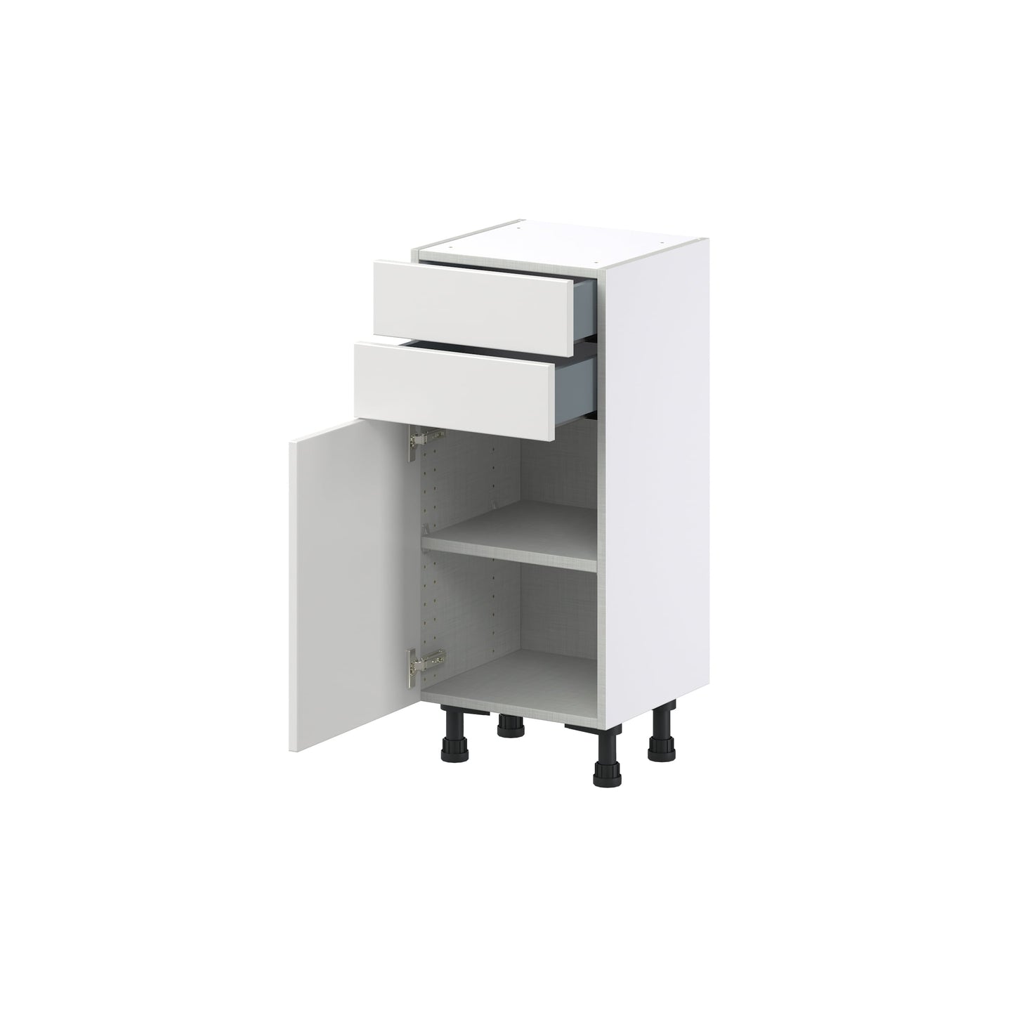 Hugo&Borg Riviera 15-in W x 34.5-in H x 14-in D Bright White 2-Drawers Base Fully Assembled Cabinet (Recessed Panel Shaker Style)