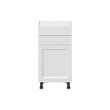 Hugo&Borg Riviera 18-in W x 34.5-in H x 14-in D Bright White 2-Drawers Base Fully Assembled Cabinet (Recessed Panel Shaker Style)
