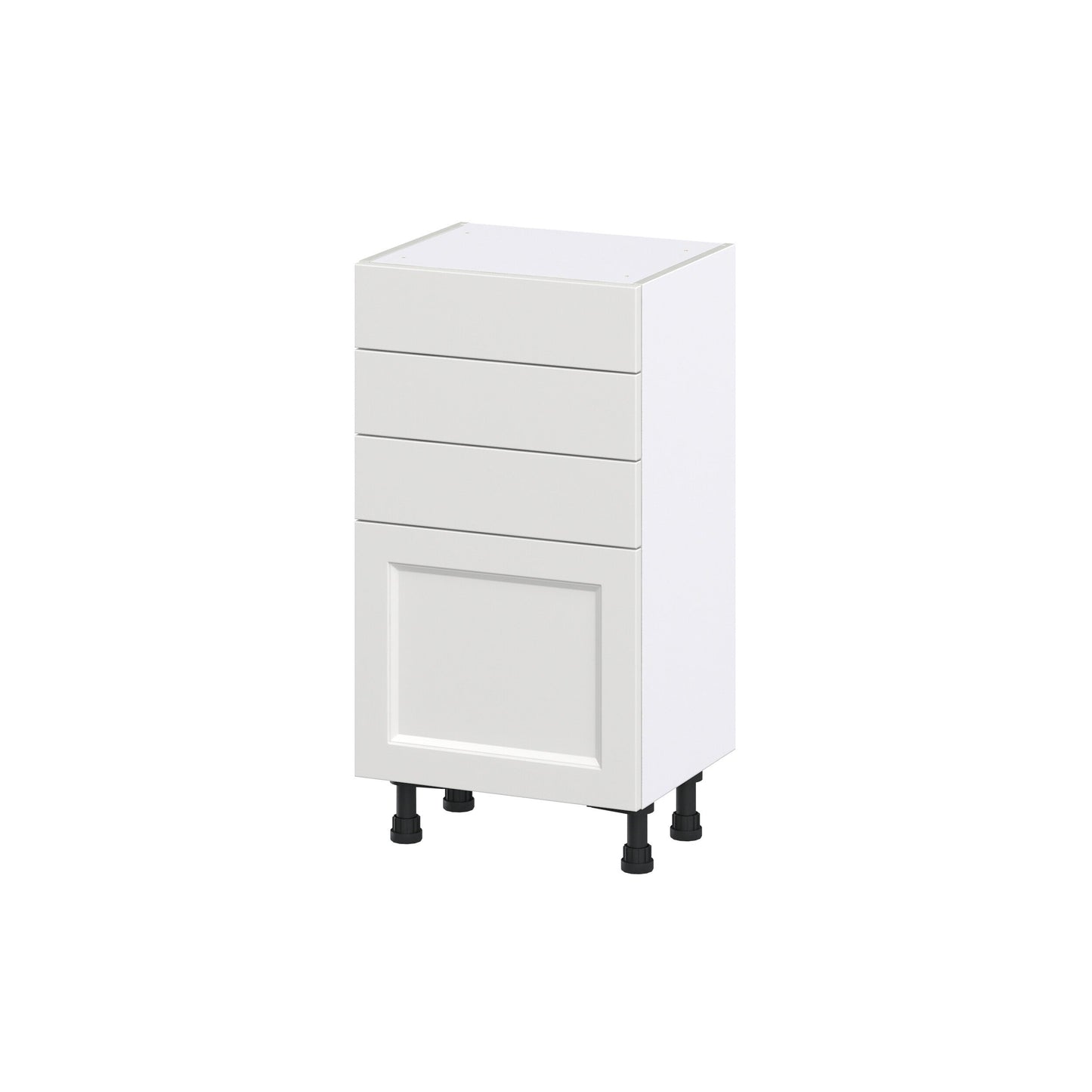 Hugo&Borg Riviera 18-in W x 34.5-in H x 14-in D Bright White 3-Drawers Base Fully Assembled Cabinet (Recessed Panel Shaker Style)