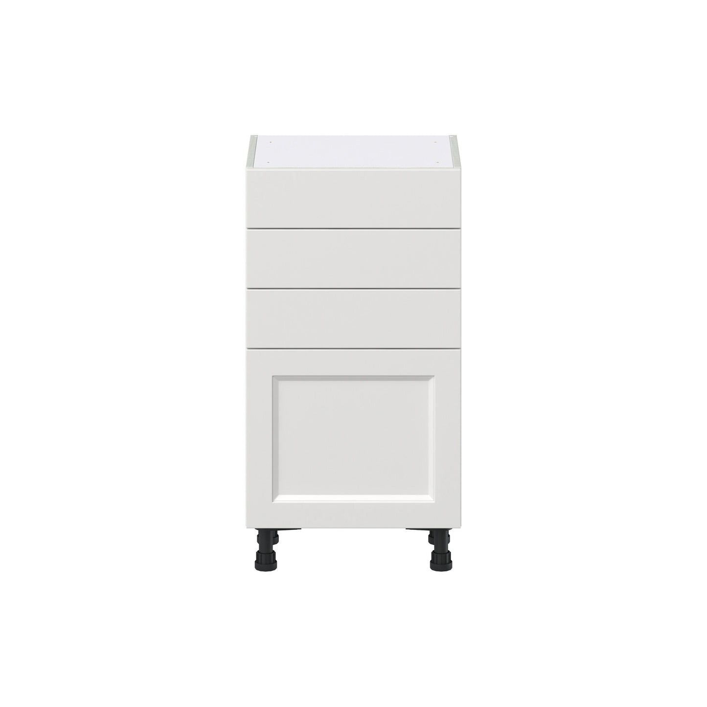 Hugo&Borg Riviera 18-in W x 34.5-in H x 14-in D Bright White 3-Drawers Base Fully Assembled Cabinet (Recessed Panel Shaker Style)