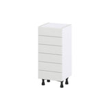 Hugo&Borg Riviera 15-in W x 34.5-in H x 14-in D Bright White 6-Drawer Base Fully Assembled Cabinet