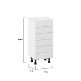 Hugo&Borg Riviera 15-in W x 34.5-in H x 14-in D Bright White 6-Drawer Base Fully Assembled Cabinet