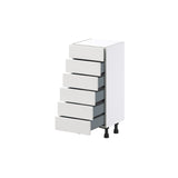 Hugo&Borg Riviera 15-in W x 34.5-in H x 14-in D Bright White 6-Drawer Base Fully Assembled Cabinet
