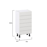 Hugo&Borg Riviera 18-in W x 34.5-in H x 14-in D Bright White 6-Drawer Base Fully Assembled Cabinet