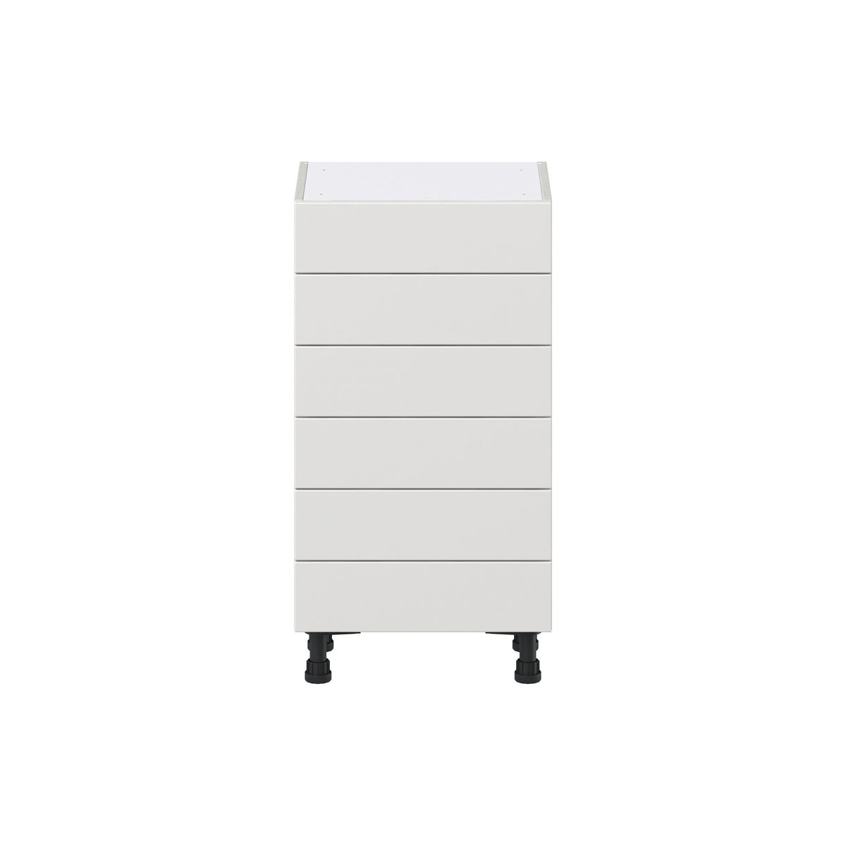 Hugo&Borg Riviera 18-in W x 34.5-in H x 14-in D Bright White 6-Drawer Base Fully Assembled Cabinet