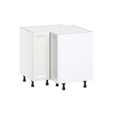 Hugo&Borg Riviera 36-in W x 34.5-in H x 24-in D Bright White Blind Corner Base Fully Assembled Cabinet (Recessed Panel Shaker Style)