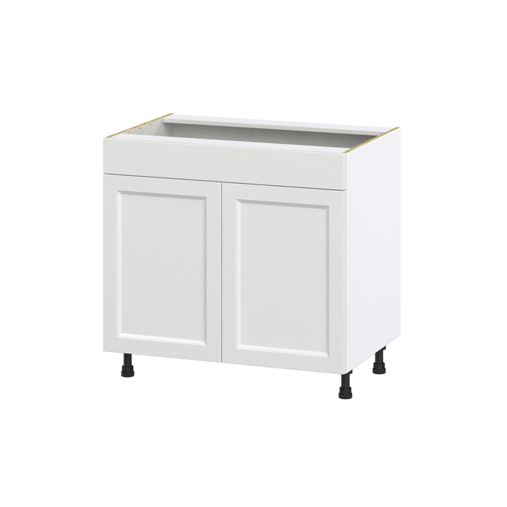 Hugo&Borg Riviera 36-in W x 34.5-in H x 24-in D Bright White Base Fully Assembled Cabinet (Recessed Panel Shaker Door Style)