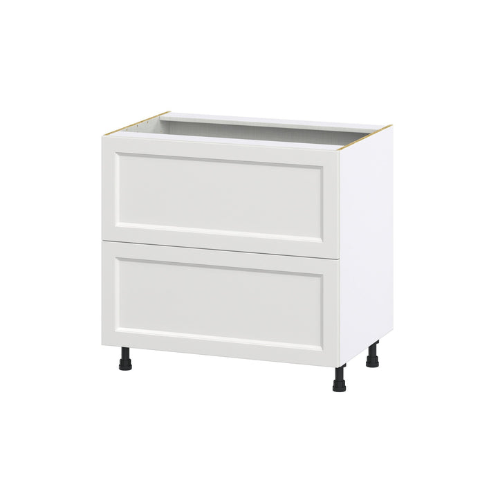 Hugo&Borg Riviera 36-in W x 34.5-in H x 24-in D Bright White 2-Drawer Base Fully Assembled Cabinet