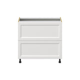 Hugo&Borg Riviera 36-in W x 34.5-in H x 24-in D Bright White 2-Drawer Base Fully Assembled Cabinet