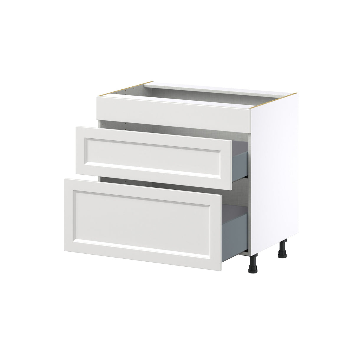 Hugo&Borg Riviera 36-in W x 34.5-in H x 24-in D Bright White 2-Drawer Base Fully Assembled Cabinet