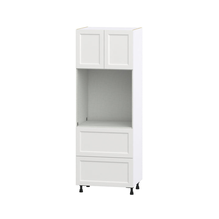 Hugo&Borg Riviera 30-in W x 84.5-in H x 24-in D Bright White 2-Drawers Single Oven Base Fully Assembled Cabinet (Recessed Panel Shaker Style)