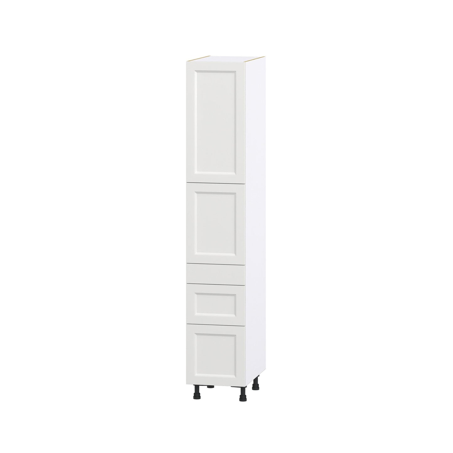 Hugo&Borg Riviera 15-in W x 84.5-in H x 24-in D Bright White 3-Drawers Pantry Fully Assembled Cabinet (Recessed Panel Shaker Style)