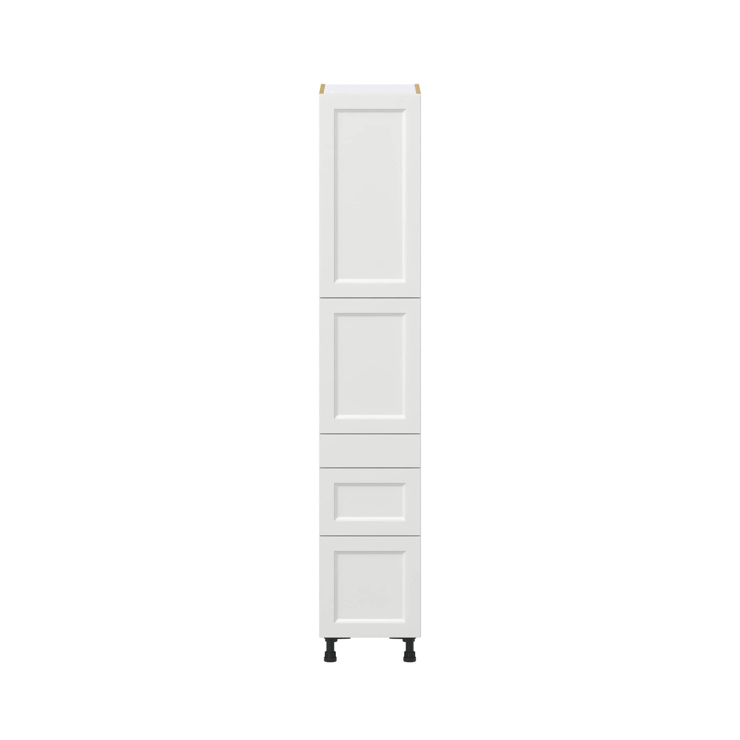 Hugo&Borg Riviera 15-in W x 84.5-in H x 24-in D Bright White 3-Drawers Pantry Fully Assembled Cabinet (Recessed Panel Shaker Style)