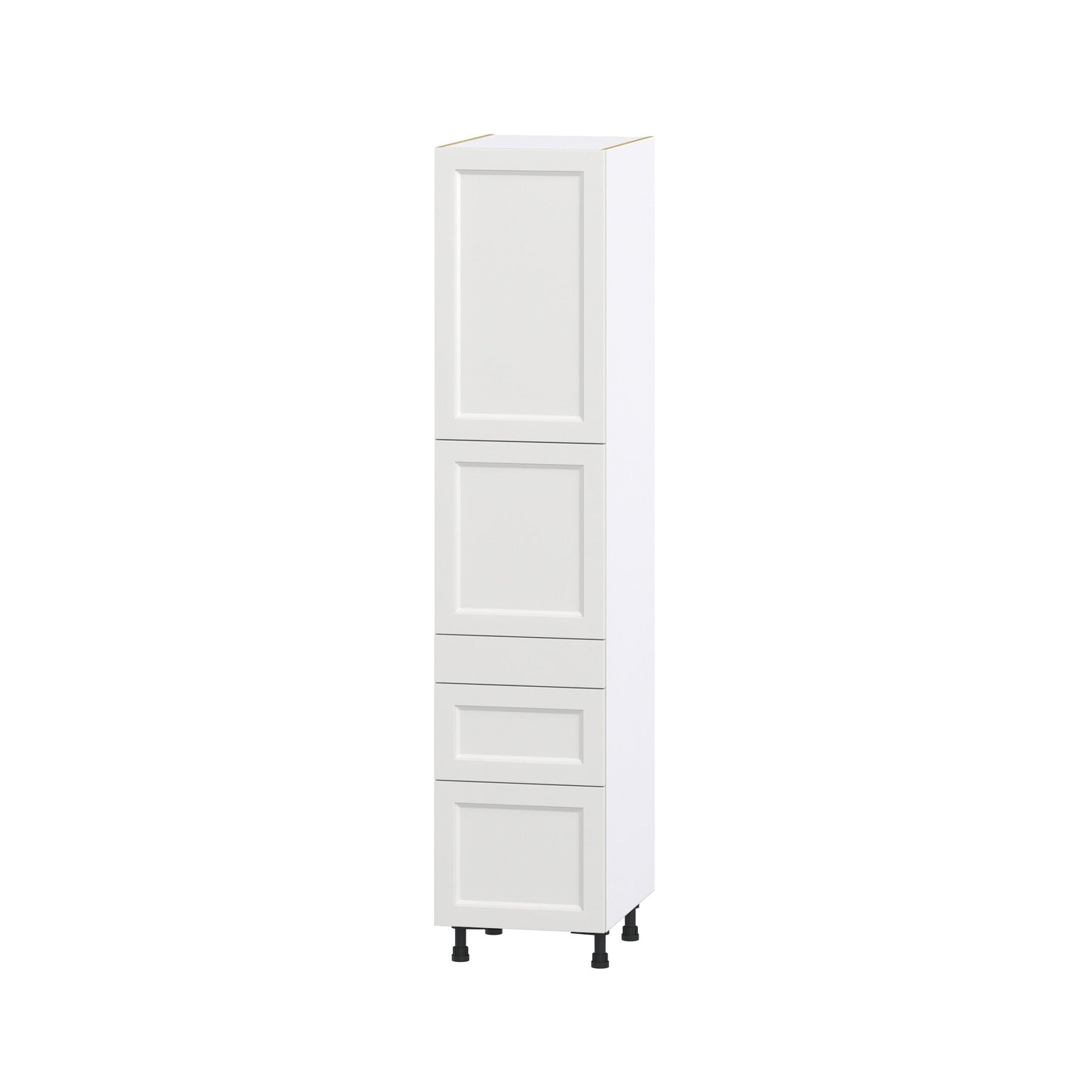 Hugo&Borg Riviera 18-in W x 84.5-in H x 24-in D Bright White 3-Drawers Pantry Fully Assembled Cabinet (Recessed Panel Shaker Style)