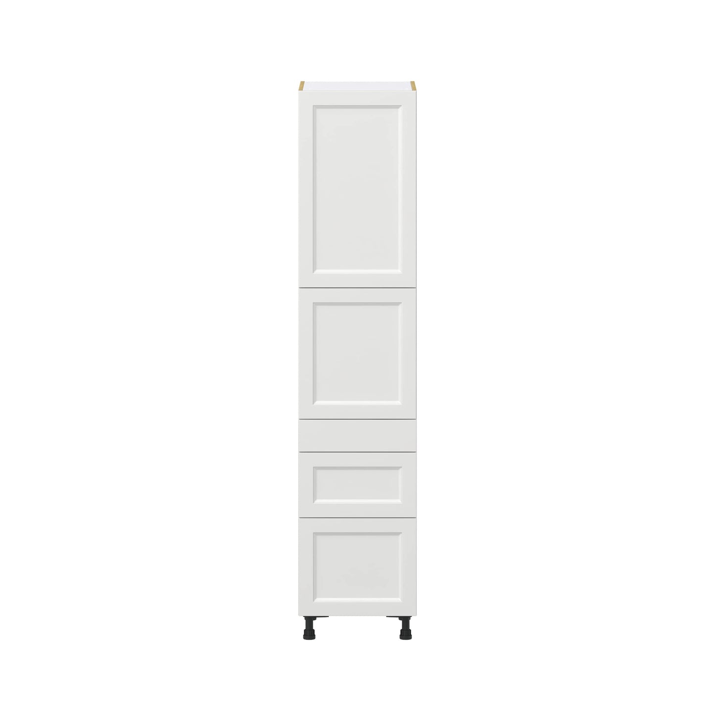 Hugo&Borg Riviera 18-in W x 84.5-in H x 24-in D Bright White 3-Drawers Pantry Fully Assembled Cabinet (Recessed Panel Shaker Style)