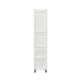 Hugo&Borg Riviera 18-in W x 84.5-in H x 24-in D Bright White 3-Drawers Pantry Fully Assembled Cabinet (Recessed Panel Shaker Style)