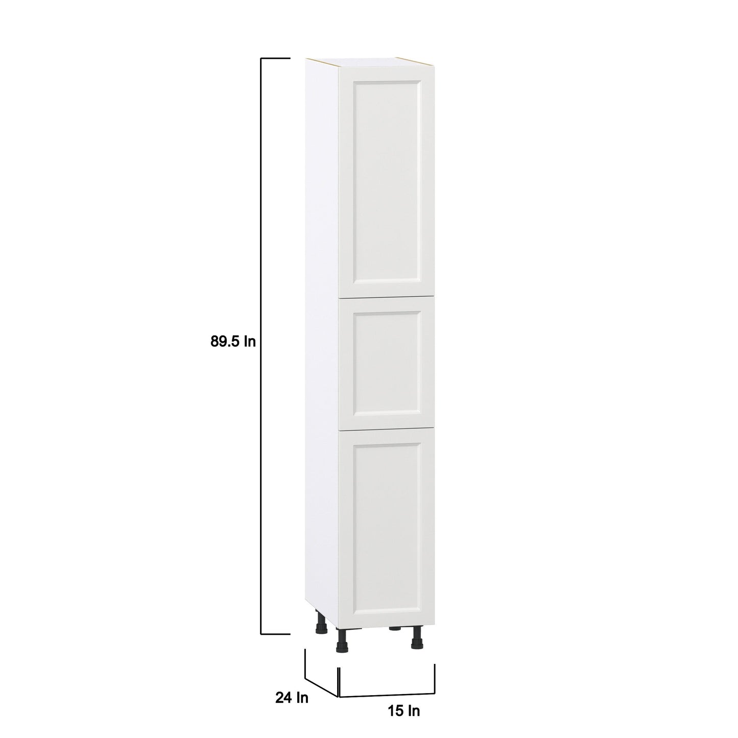 Hugo&Borg Riviera 15-in W x 89.5-in H x 24-in D Bright White Pantry Fully Assembled Cabinet (Recessed Panel Shaker Door Style)