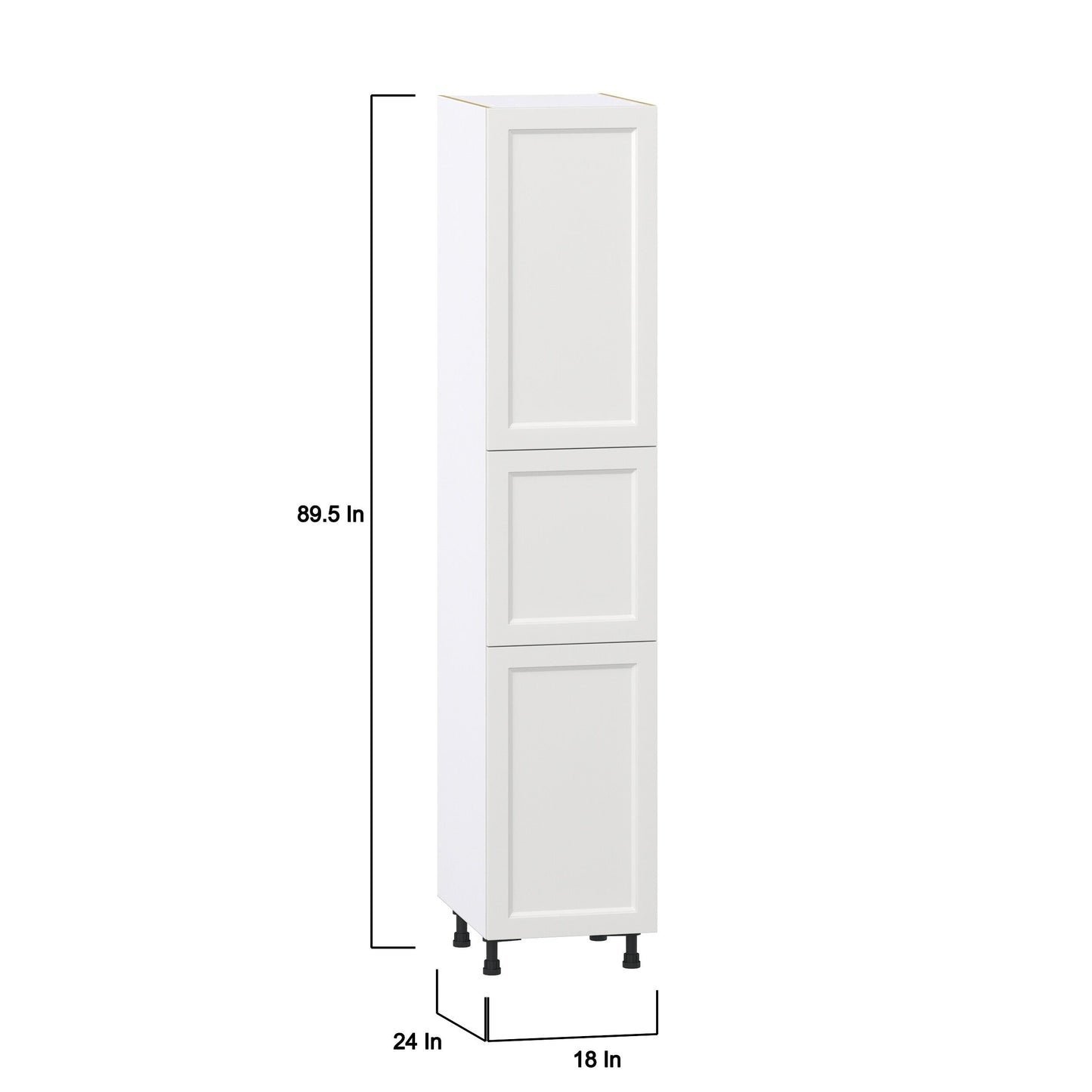 Hugo&Borg Riviera 18-in W x 89.5-in H x 24-in D Bright White Pantry Fully Assembled Cabinet (Recessed Panel Shaker Door Style)