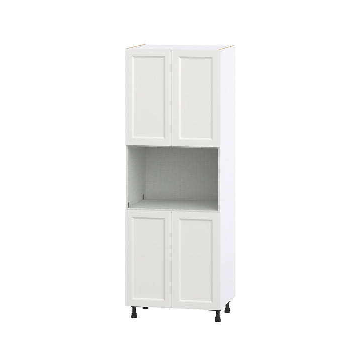 Hugo&Borg Riviera 30-in W x 84.5-in H x 24-in D Bright White Microwave Base Fully Assembled Cabinet (Recessed Panel Shaker Style)
