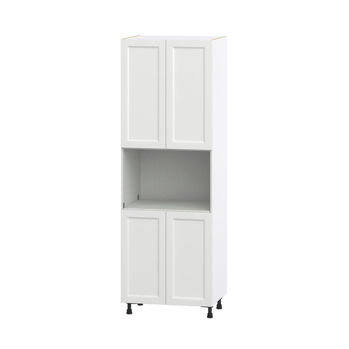 Hugo&Borg Riviera 30-in W x 89.5-in H x 24-in D Bright White Microwave Base Fully Assembled Cabinet (Recessed Panel Shaker Style)