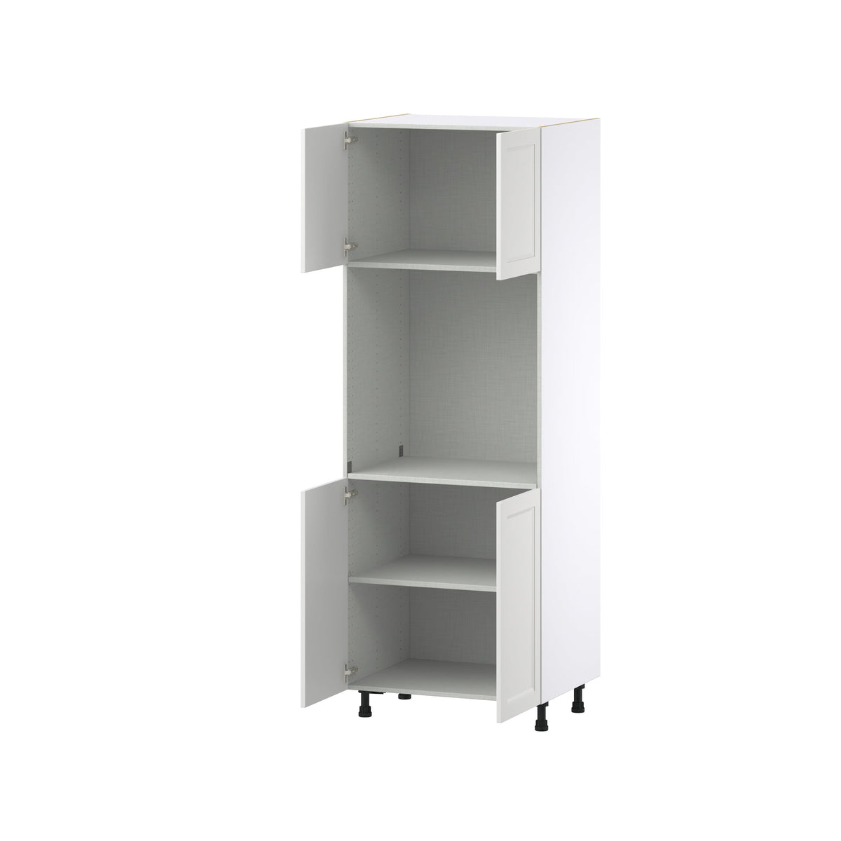 Hugo&Borg Riviera 30-in W x 84.5-in H x 24-in D Bright White Single Oven Base Fully Assembled Cabinet (Recessed Panel Shaker Style)