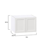 Hugo&Borg Riviera 30-in W x 20-in H x 24-in D Bright White Wall Fully Assembled Cabinet (Recessed Panel Shaker Door Style)