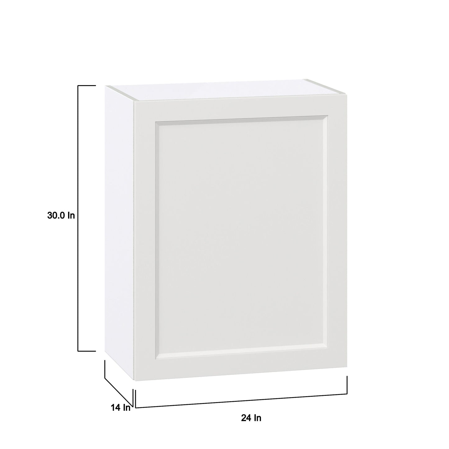 Hugo&Borg Riviera 24-in W x 30-in H x 14-in D Bright White Wall Fully Assembled Cabinet (Recessed Panel Shaker Door Style)