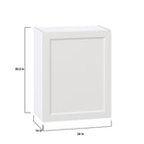 Hugo&Borg Riviera 24-in W x 30-in H x 14-in D Bright White Wall Fully Assembled Cabinet (Recessed Panel Shaker Door Style)
