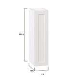 Hugo&Borg Riviera 9-in W x 35-in H x 14-in D Bright White Wall Fully Assembled Cabinet (Recessed Panel Shaker Door Style)