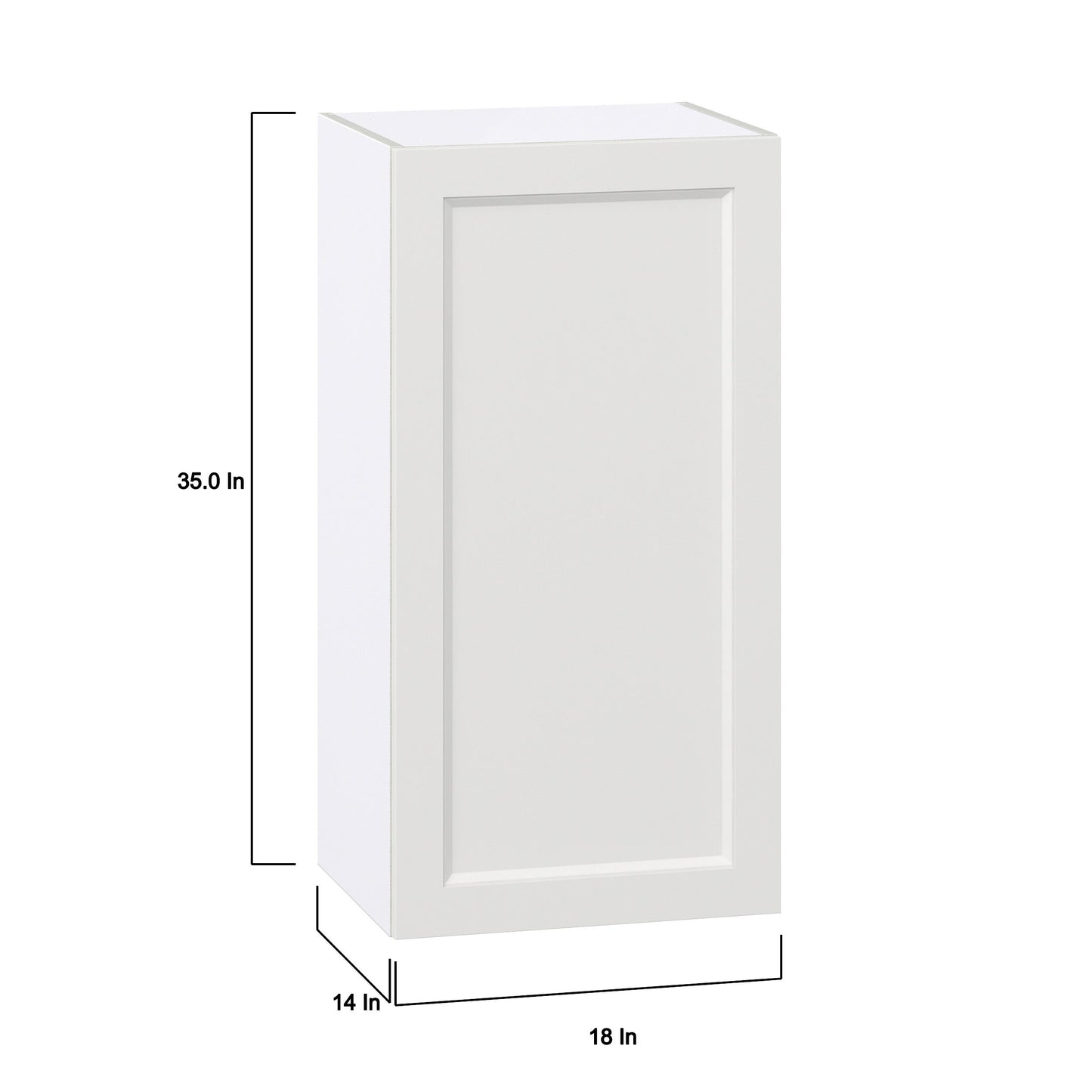 Hugo&Borg Riviera 18-in W x 35-in H x 14-in D Bright White Wall Fully Assembled Cabinet (Recessed Panel Shaker Door Style)