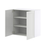 Hugo&Borg Riviera 30-in W x 30-in H x 14-in D Bright White Wall Fully Assembled Cabinet (Recessed Panel Shaker Door Style)