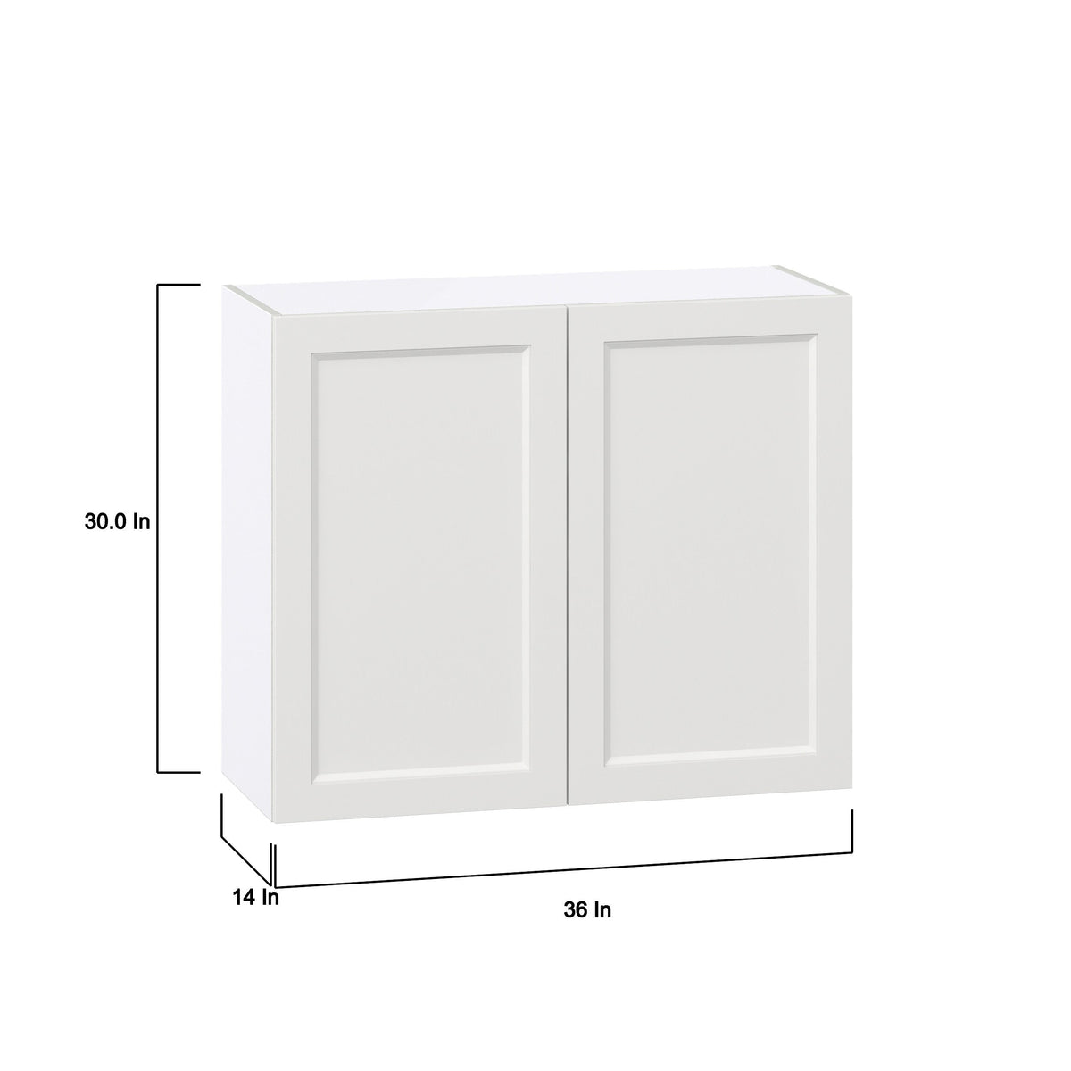 Hugo&Borg Riviera 36-in W x 30-in H x 14-in D Bright White Wall Fully Assembled Cabinet (Recessed Panel Shaker Door Style)