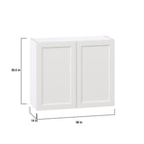 Hugo&Borg Riviera 36-in W x 30-in H x 14-in D Bright White Wall Fully Assembled Cabinet (Recessed Panel Shaker Door Style)