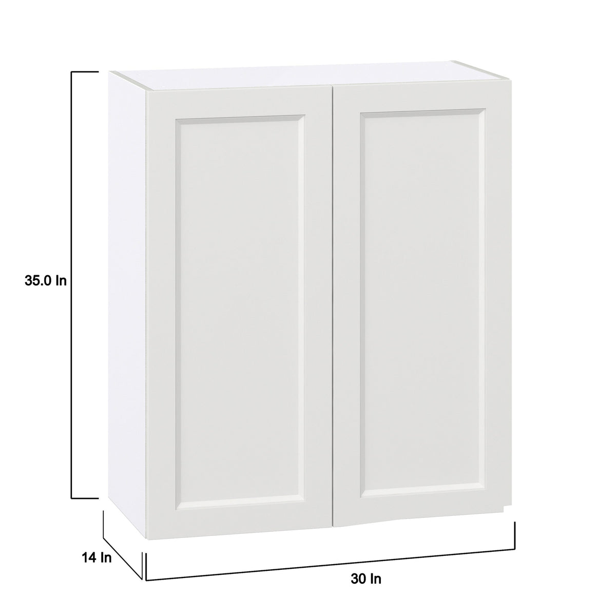 Hugo&Borg Riviera 30-in W x 35-in H x 14-in D Bright White Wall Fully Assembled Cabinet (Recessed Panel Shaker Door Style)