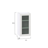 Hugo&Borg Riviera 15-in W x 30-in H x 14-in D Bright White Wall Fully Assembled Cabinet (Glass Panel Shaker Door Style)