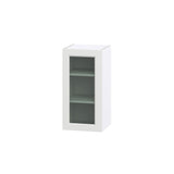 Hugo&Borg Riviera 15-in W x 30-in H x 14-in D Bright White Wall Fully Assembled Cabinet (Glass Panel Shaker Door Style)