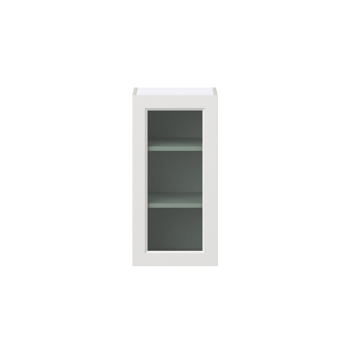 Hugo&Borg Riviera 15-in W x 30-in H x 14-in D Bright White Wall Fully Assembled Cabinet (Glass Panel Shaker Door Style)