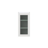 Hugo&Borg Riviera 15-in W x 30-in H x 14-in D Bright White Wall Fully Assembled Cabinet (Glass Panel Shaker Door Style)
