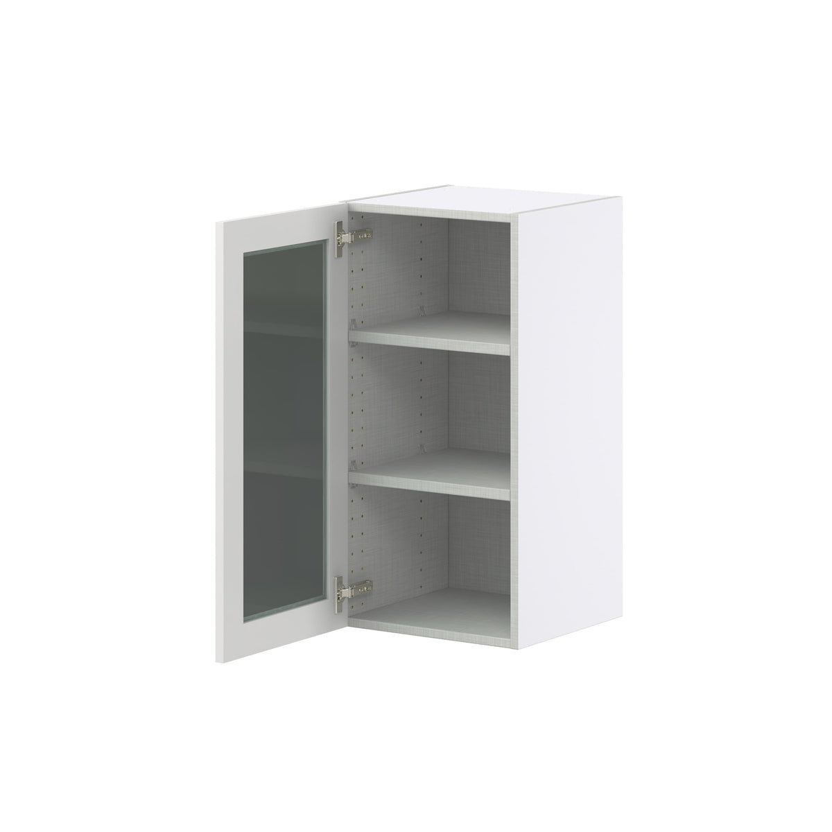 Hugo&Borg Riviera 15-in W x 30-in H x 14-in D Bright White Wall Fully Assembled Cabinet (Glass Panel Shaker Door Style)