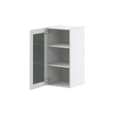Hugo&Borg Riviera 15-in W x 30-in H x 14-in D Bright White Wall Fully Assembled Cabinet (Glass Panel Shaker Door Style)