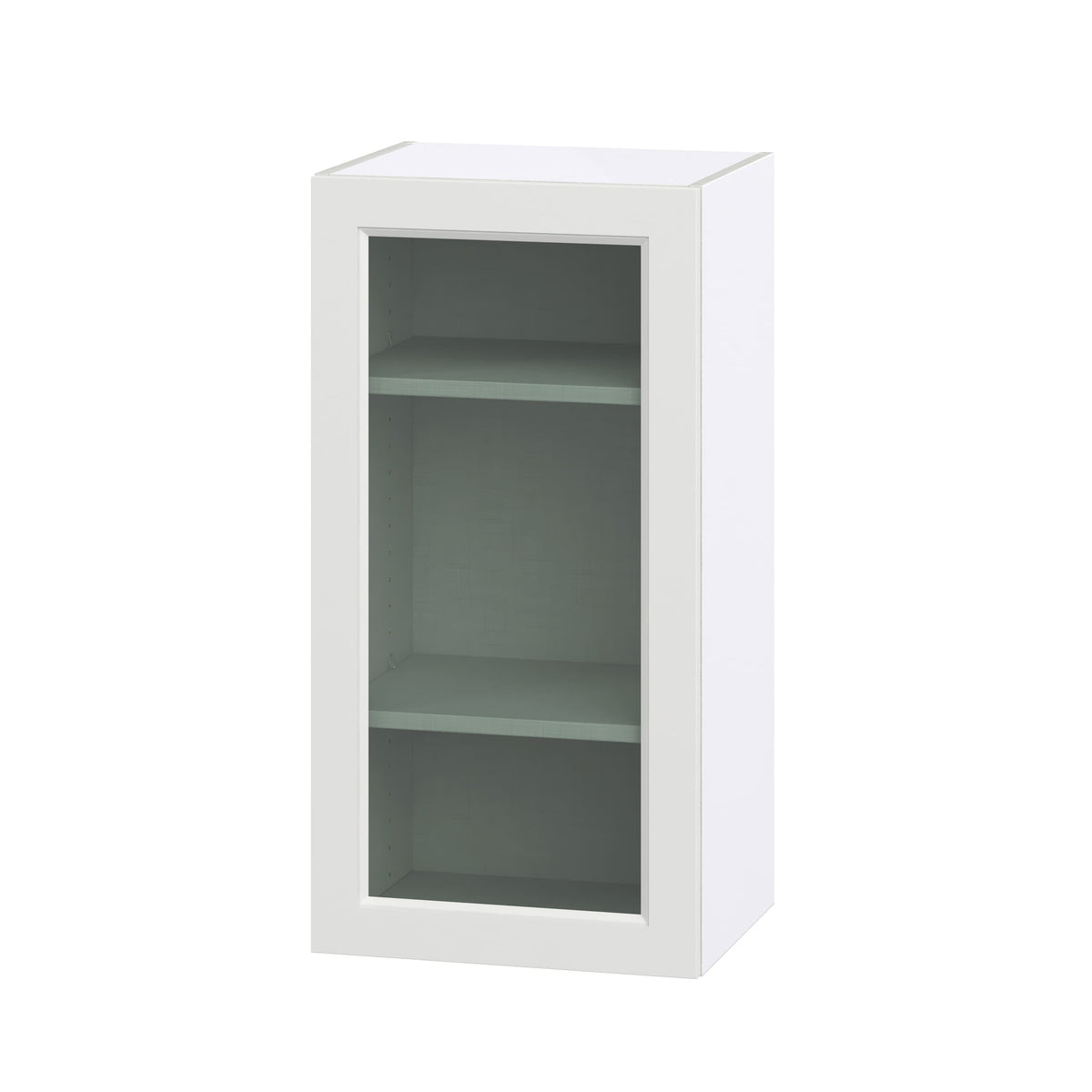 Hugo&Borg Riviera 18-in W x 35-in H x 14-in D Bright White Wall Fully Assembled Cabinet (Glass Panel Shaker Door Style)