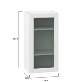 Hugo&Borg Riviera 18-in W x 35-in H x 14-in D Bright White Wall Fully Assembled Cabinet (Glass Panel Shaker Door Style)
