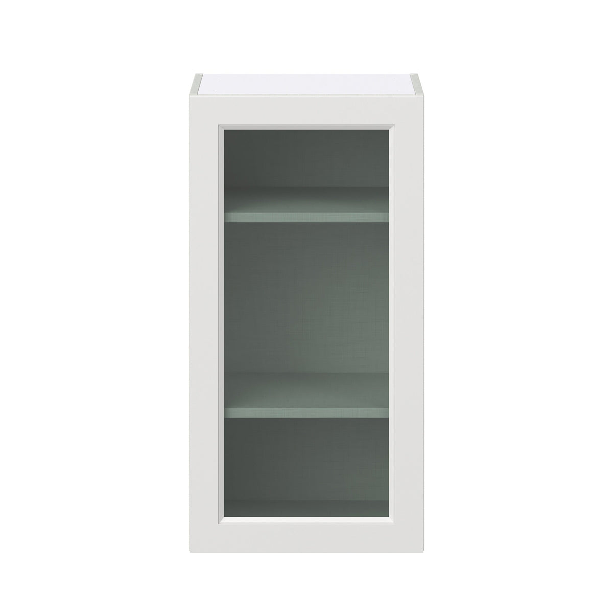 Hugo&Borg Riviera 18-in W x 35-in H x 14-in D Bright White Wall Fully Assembled Cabinet (Glass Panel Shaker Door Style)