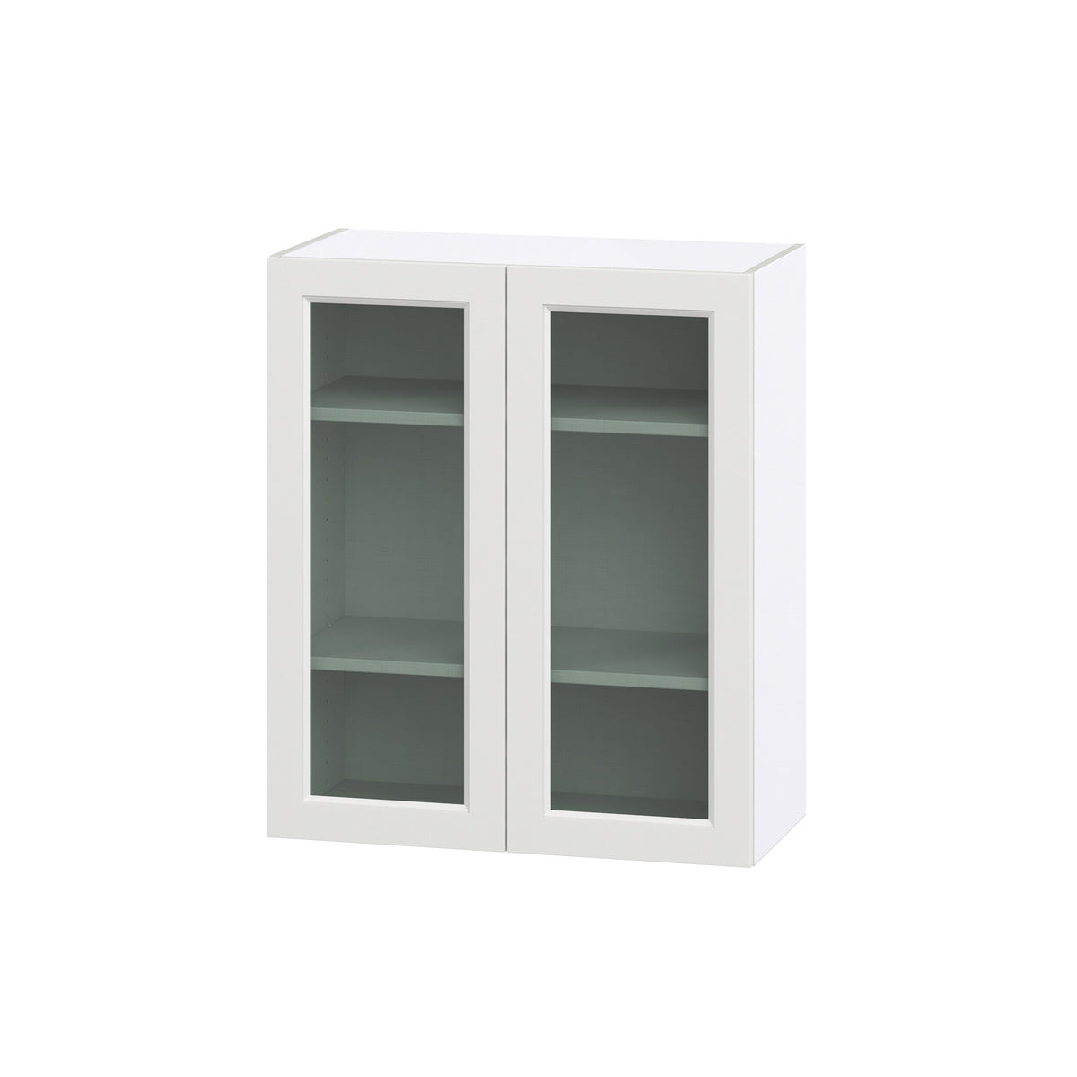 Hugo&Borg Riviera 30-in W x 35-in H x 14-in D Bright White Wall Fully Assembled Cabinet (Glass Panel Shaker Door Style)