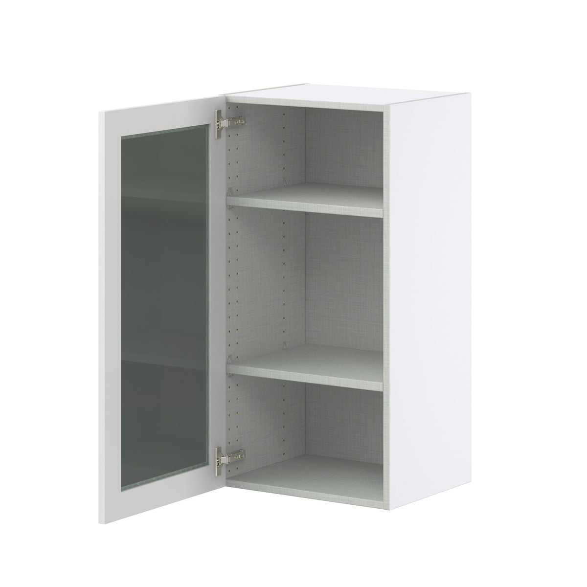 Hugo&Borg Riviera 18-in W x 35-in H x 14-in D Bright White Wall Fully Assembled Cabinet (Glass Panel Shaker Door Style)