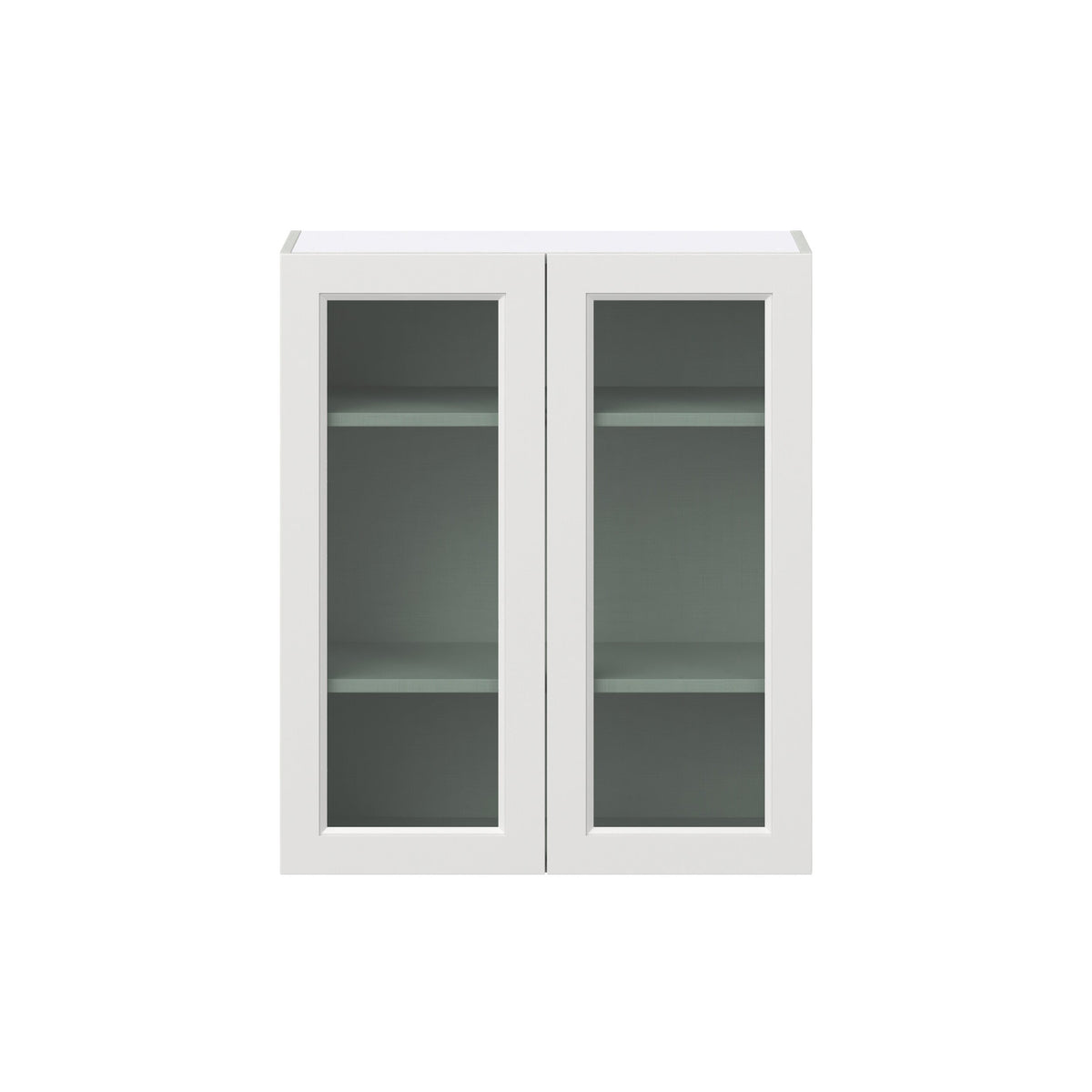 Hugo&Borg Riviera 30-in W x 35-in H x 14-in D Bright White Wall Fully Assembled Cabinet (Glass Panel Shaker Door Style)